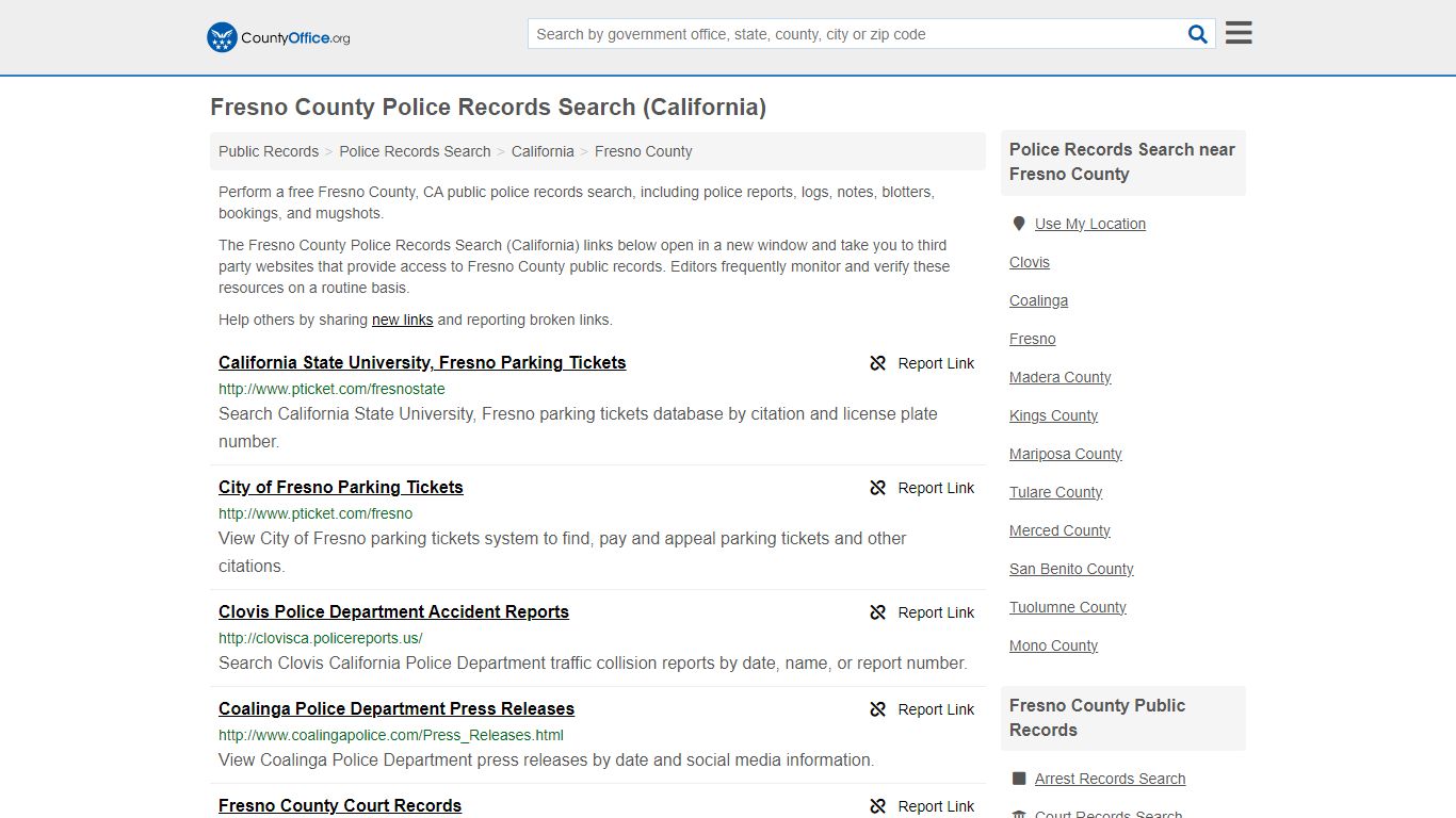 Police Records Search - Fresno County, CA (Accidents & Arrest Records)