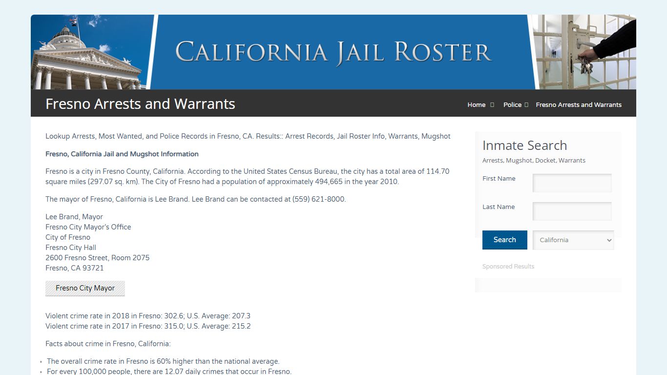 Fresno Arrests and Warrants | Jail Roster Search